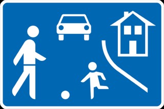 Verkehrsschild: Wohngebiet