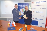 Polizeipräsident Mörke mit dem Woiwodschaftskommandant der Polizei in Gorzow Wlkp., Jaroslaw Janiak 