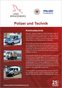25 Jahre Polizei Brandenburg - Kriminaltechnik