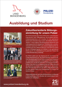 25 Jahre Polizei Brandenburg - zukunftsorientierte Bildungseinrichtung für unsere Polizei