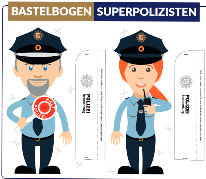 Bastelvorlage Superpolizisten