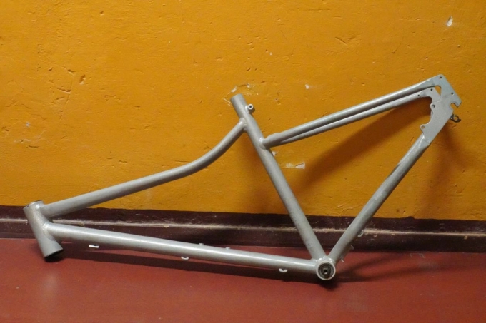 Rahmen Mountainbike, unbekannt, unbekannt, grau Glitzer (überlackiert)