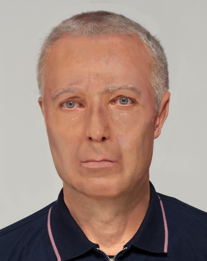 Gesichtsrekonstruktion einer verstorbene Person, die am 29. Juli 2022 in Potsdam aufgefunden wurde.