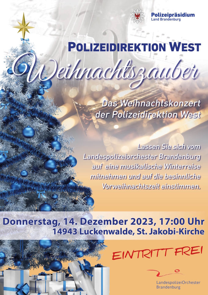 Weihnachtskonzert der Polizeidirektion West 2023