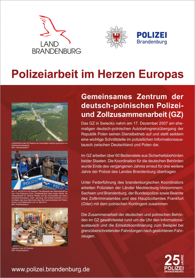 25 Jahre Polizei Brandenburg - Gemeinsames Zentrum der deutsch-polnischen Polizei- und Zollzusammenarbeit