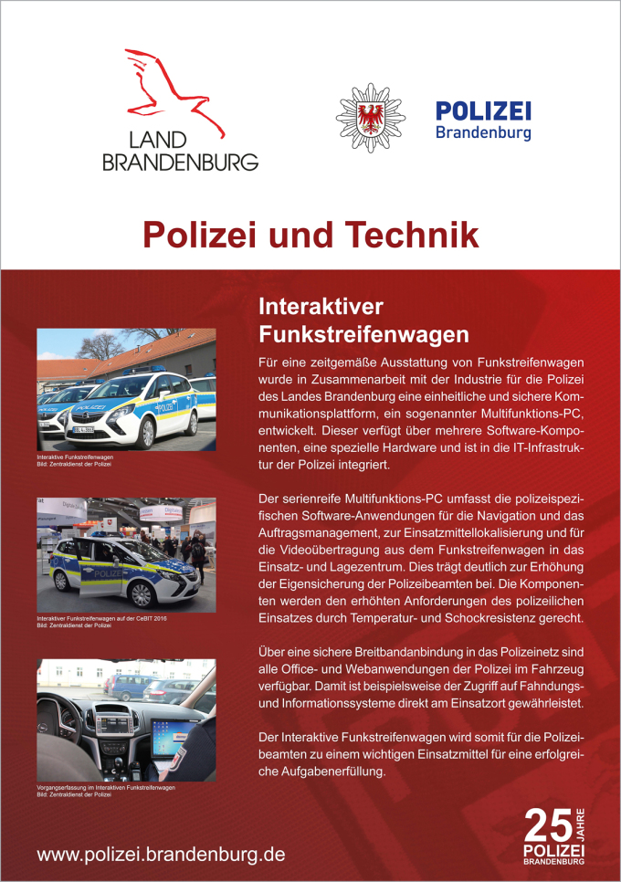 25 Jahre Polizei Brandenburg - Interaktiver Funkstreifenwagen
