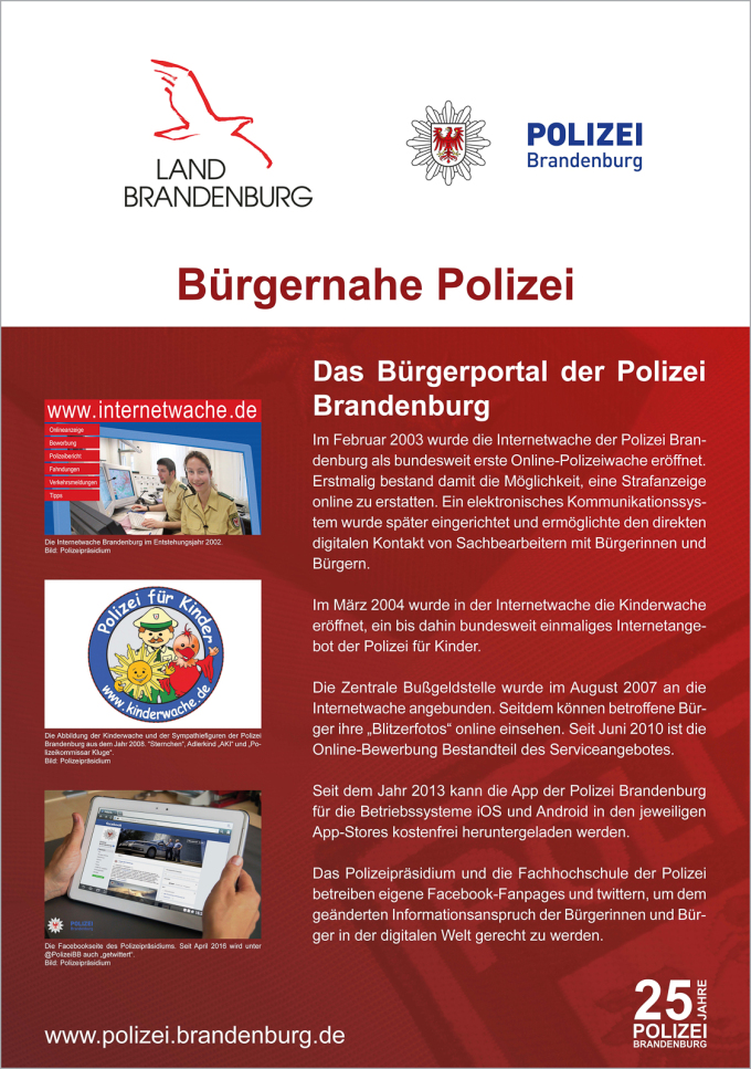 25 Jahre Polizei Brandenburg - Das Bürgerportal der Polizei Brandenburg