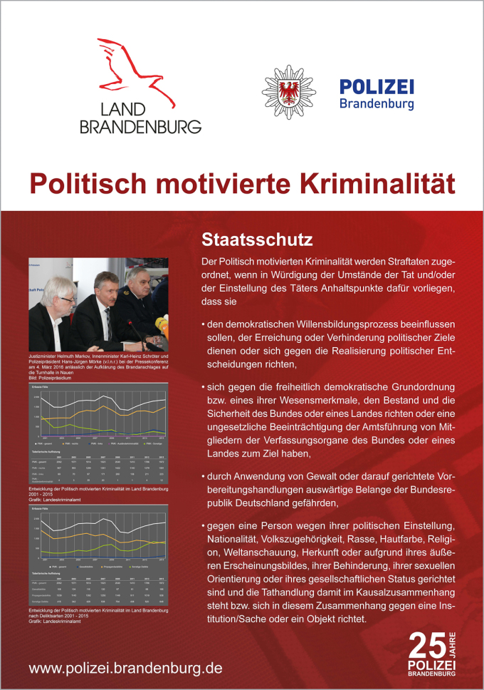 25 Jahre Polizei Brandenburg - Politisch motivierte Kriminalität