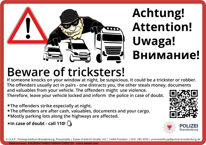 Vorsicht Trickdiebe englisch